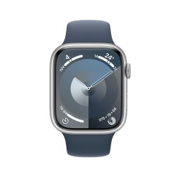 Watch 9 Aluminium 45 Cell Silber Armband Blau M/L